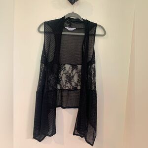 Karen Hart Black lace vest Large